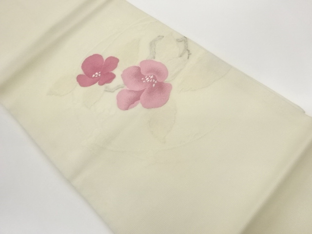 JAPANESE KIMONO / KIMONO FOR SUMMER FLOWER / LEAF PATTERN WOVEN NAGOYA